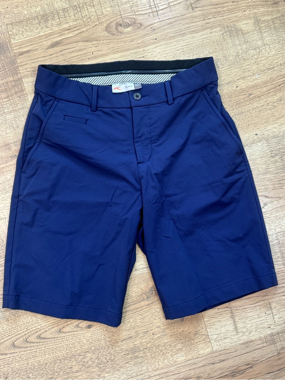 Men's Navy Flat-Front Performance Shorts